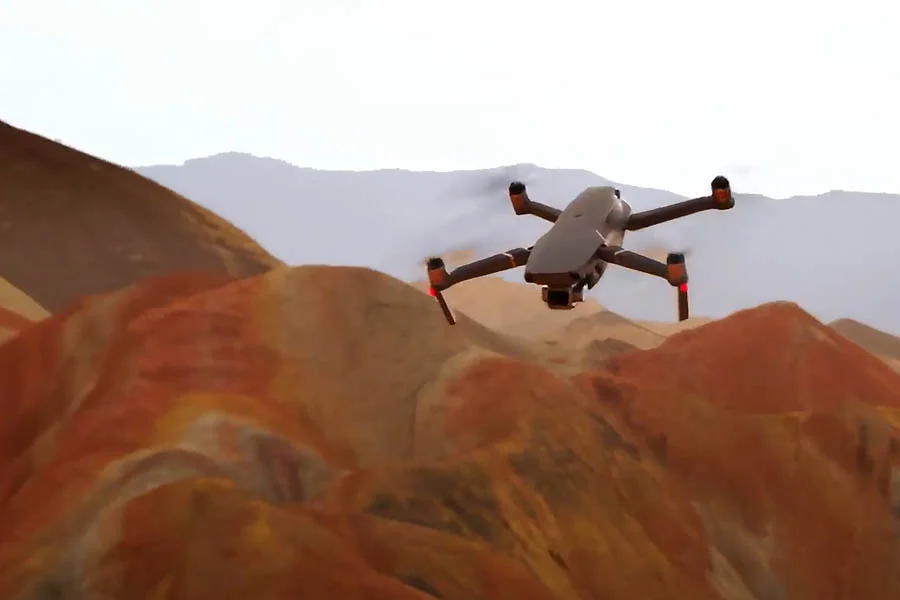flying a drone with camera